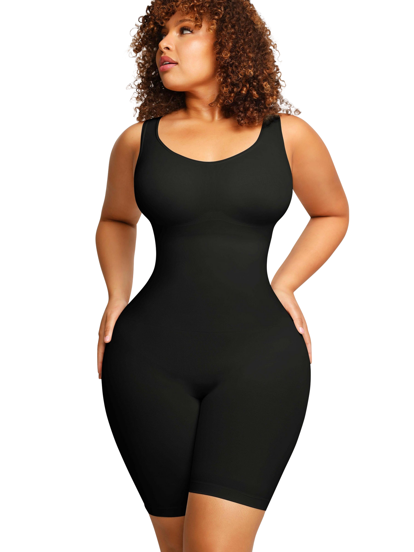 "power" ecO-cOmfort seamLess mid thigh shapewear bodysuit